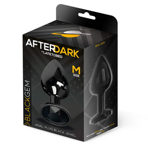 Plug anal metálico com brilhante - Preto - M - After Dark