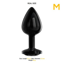 Carregar imagem no visualizador da galeria, Plug anal metálico com brilhante - Preto - M - After Dark
