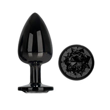 Carregar imagem no visualizador da galeria, Plug anal metálico com brilhante - Preto - L - After Dark

