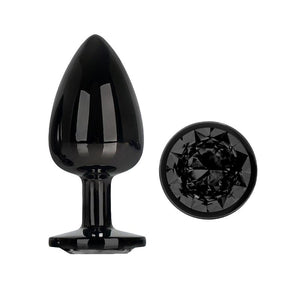 Plug anal metálico com brilhante - Preto - L - After Dark