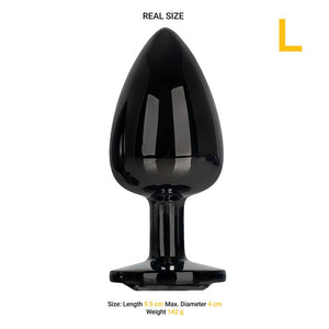 Plug anal metálico com brilhante - Preto - L - After Dark
