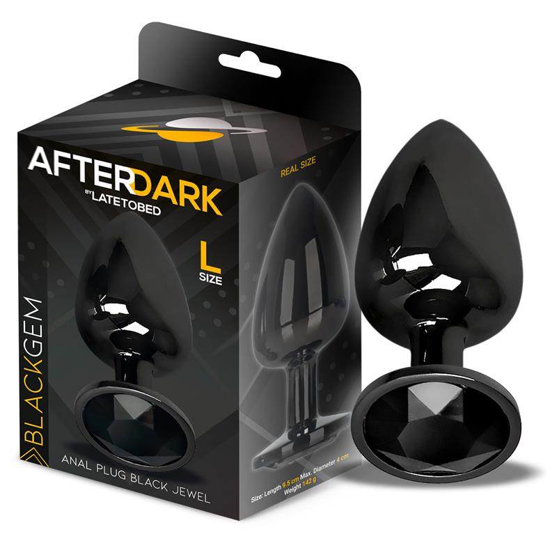 Plug anal metálico com brilhante - Preto - L - After Dark