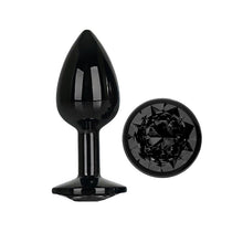 Carregar imagem no visualizador da galeria, Plug anal metálico com brilhante - Preto - S - After Dark
