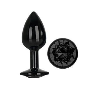 Plug anal metálico com brilhante - Preto - S - After Dark