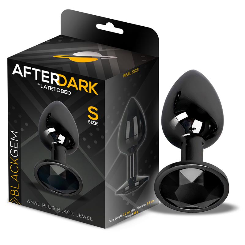 Plug anal metálico com brilhante - Preto - S - After Dark
