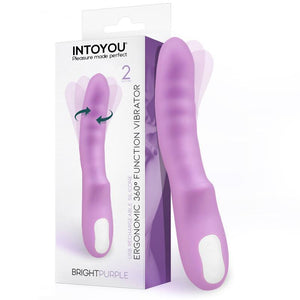 Vibrador recarregável Vaginal com movimento de rotação - Bright Purple - IntoYou