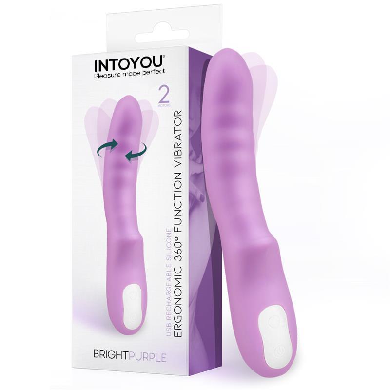 Vibrador recarregável Vaginal com movimento de rotação - Bright Purple - IntoYou