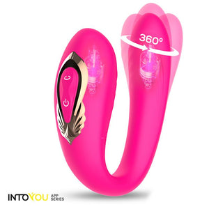 Vibrador duplo - para casal - com movimento de rotação 360º e APP - Recarregável - Couty - IntoYou