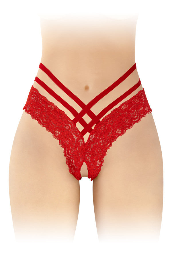Tanga em renda - Vermelho - Anne  - Fashion Secre