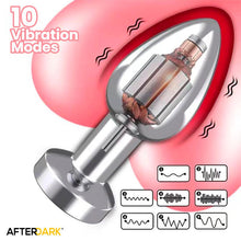 Carregar imagem no visualizador da galeria, Plug anal metálico com vibração - Recarregável - S - Prateado - Dimpor - Afterdark
