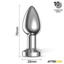 Carregar imagem no visualizador da galeria, Plug anal metálico com vibração - Recarregável - S - Prateado - Dimpor - Afterdark
