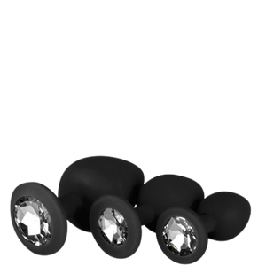 Conjunto 3 Plugs Anais com Brilhantes - Diamond Plug Set - Easy Toys