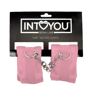 Algemas para pulsos ou tornozelos com velcro - Fur velcro cuffs - Rosa - Into You