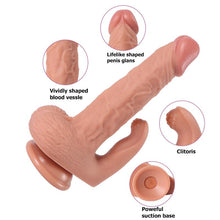 Carregar imagem no visualizador da galeria, Vibrador realístico recarregável com comando e estimulador de clitóris ou anal - Hayden - SHEQU
