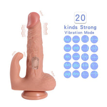 Carregar imagem no visualizador da galeria, Vibrador realístico recarregável com comando e estimulador de clitóris ou anal - Hayden - SHEQU
