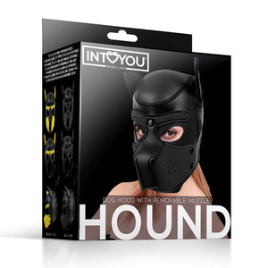 Máscara de Cachorro com Focinho Removível Preta- Hound - IntoYou