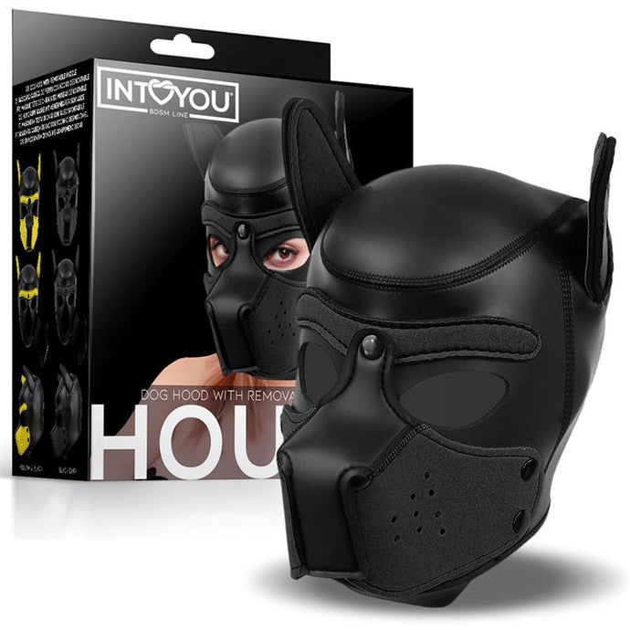 Máscara de Cachorro com Focinho Removível Preta- Hound - IntoYou