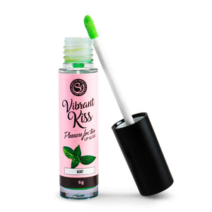 Batom efeito vibração para sexo oral com aroma a Menta - Vibrant Kiss Lip Gloss