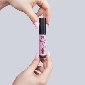 Batom efeito vibração para sexo oral com aroma a Morango - Vibrant Kiss Lip Gloss