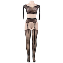 Carregar imagem no visualizador da galeria, Top manga comprida e collants com efeito cinta de liga - Subblime
