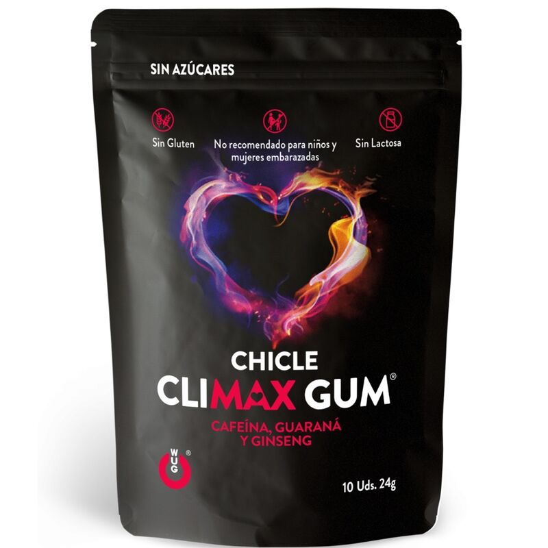 Chicletes Estimulantes - CLIMAX GUM - Sabor frutos vermelhos - 10un
