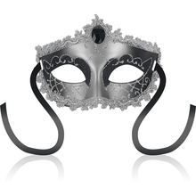 Carregar imagem no visualizador da galeria, Máscara Veneziana prateada com jóia - Ohmama

