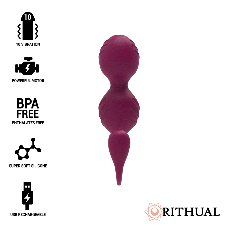 Bolas vaginais vibratórias para exercícios de Kegel - Recarregável - Rosa -Nisha - Rithual