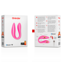 Carregar imagem no visualizador da galeria, Vibrador duplo - para casal - com estimulador vaginal e clitóris - Rosa - Lisboa - Oninder
