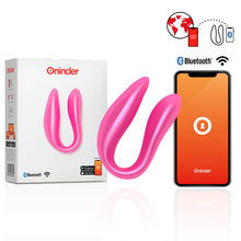 Carregar imagem no visualizador da galeria, Vibrador duplo - para casal - com estimulador vaginal e clitóris - Rosa - Lisboa - Oninder
