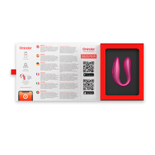Carregar imagem no visualizador da galeria, Vibrador duplo - para casal - com estimulador vaginal e clitóris - Rosa - Lisboa - Oninder
