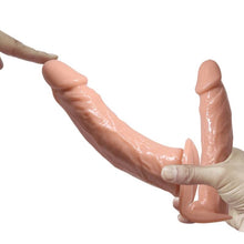 Carregar imagem no visualizador da galeria, Strap-on duplo realístico - Bege - Ultra passionate harness - Baile

