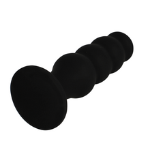 Carregar imagem no visualizador da galeria, Plug anal preto com 4 bolas - Scott - Black&amp;Silver
