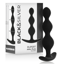 Carregar imagem no visualizador da galeria, Plug anal com 3 bolas - Rupert - Black &amp; Silver
