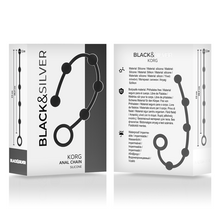 Carregar imagem no visualizador da galeria, Tira com 5 bolas anais pretas - Korg anal chain - Black&amp;Silver
