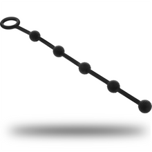 Carregar imagem no visualizador da galeria, Tira com 5 bolas anais pretas - Korg anal chain - Black&amp;Silver
