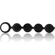 Carregar imagem no visualizador da galeria, Tira com 4 bolas anais pretas - Lennon - Black&amp;Silver
