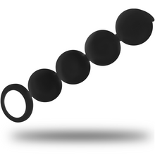 Carregar imagem no visualizador da galeria, Tira com 4 bolas anais pretas - Lennon - Black&amp;Silver
