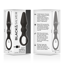 Carregar imagem no visualizador da galeria, Plug anal com vibração - Ozzy - Black&amp;Silver
