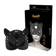 Carregar imagem no visualizador da galeria, Máscara com orelhas de gato em couro vegano - Coquette

