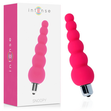 Carregar imagem no visualizador da galeria, Plug anal com vibração e textura - Rosa - Snoopy - Intense
