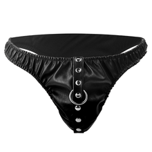 Carregar imagem no visualizador da galeria, Cueca de castidade masculina com trela - Black underpants with leash - Darkness
