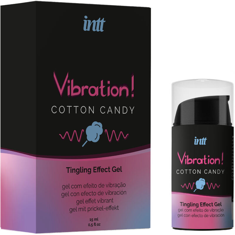 Gel estimulante com efeito vibratório - efeito quente - Algodão doce - 15ml - INTT