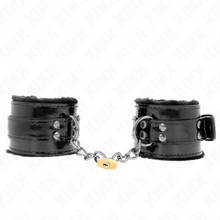Carregar imagem no visualizador da galeria, Algemas de pulsos ajustáveis com cadeado - Preto - Kink 
