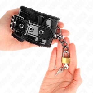 Algemas de pulsos ajustáveis com cadeado - Preto - Kink