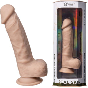 Dildo realístico termo-reativo - 21 cm - Bege- SilexD