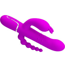 Carregar imagem no visualizador da galeria, Vibrador 4 em 1 - Vaginal com movimento sobe e desce + Estimulador de clitóris + Anal - Rosa - Cammy - Pretty Love
