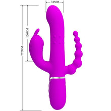 Carregar imagem no visualizador da galeria, Vibrador 4 em 1 - Vaginal com movimento sobe e desce + Estimulador de clitóris + Anal - Rosa - Cammy - Pretty Love
