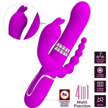Carregar imagem no visualizador da galeria, Vibrador 4 em 1 - Vaginal com movimento sobe e desce + Estimulador de clitóris + Anal - Rosa - Cammy - Pretty Love
