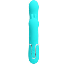 Carregar imagem no visualizador da galeria, Vibrador 4 em 1 - Vaginal com movimento sobe e desce + Estimulador de clitóris + Anal - Azul - Cammy - Pretty Love
