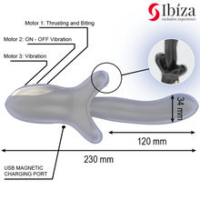 Carregar imagem no visualizador da galeria, Vibrador vaginal com movimento sobe e desce e estimulador de clitóris com efeito mordida - Biting and thrusting vibrator
